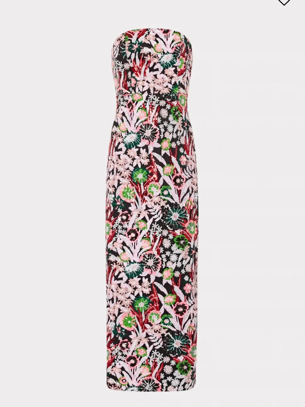 Milly Strapless Beaded Floral Gown in Pink, Green and Black-NWT! (Size 12) - Picture 1 of 4